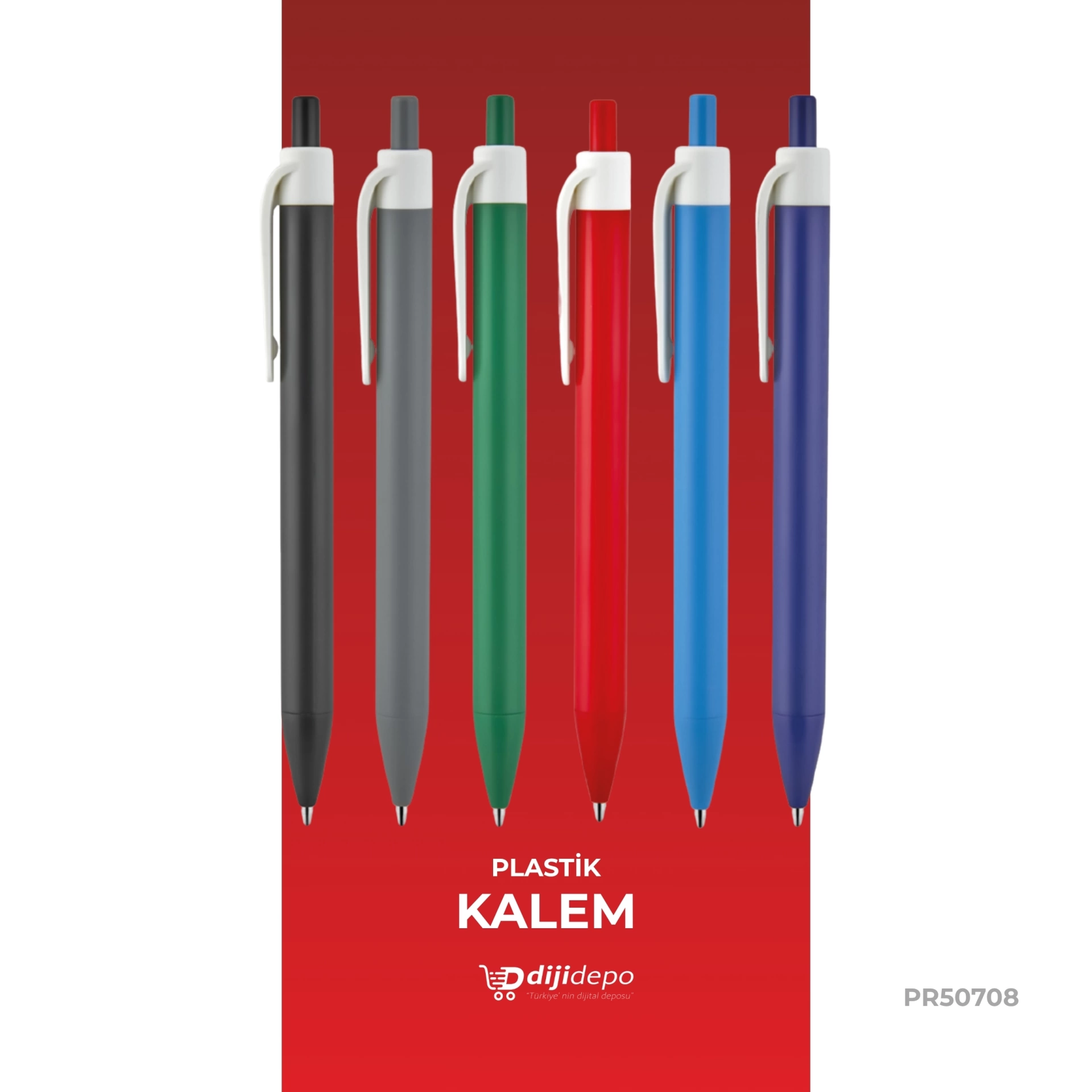 Kurumsal Baskılı Plastik Kalem -  Klipsli Promosyon Kalem
